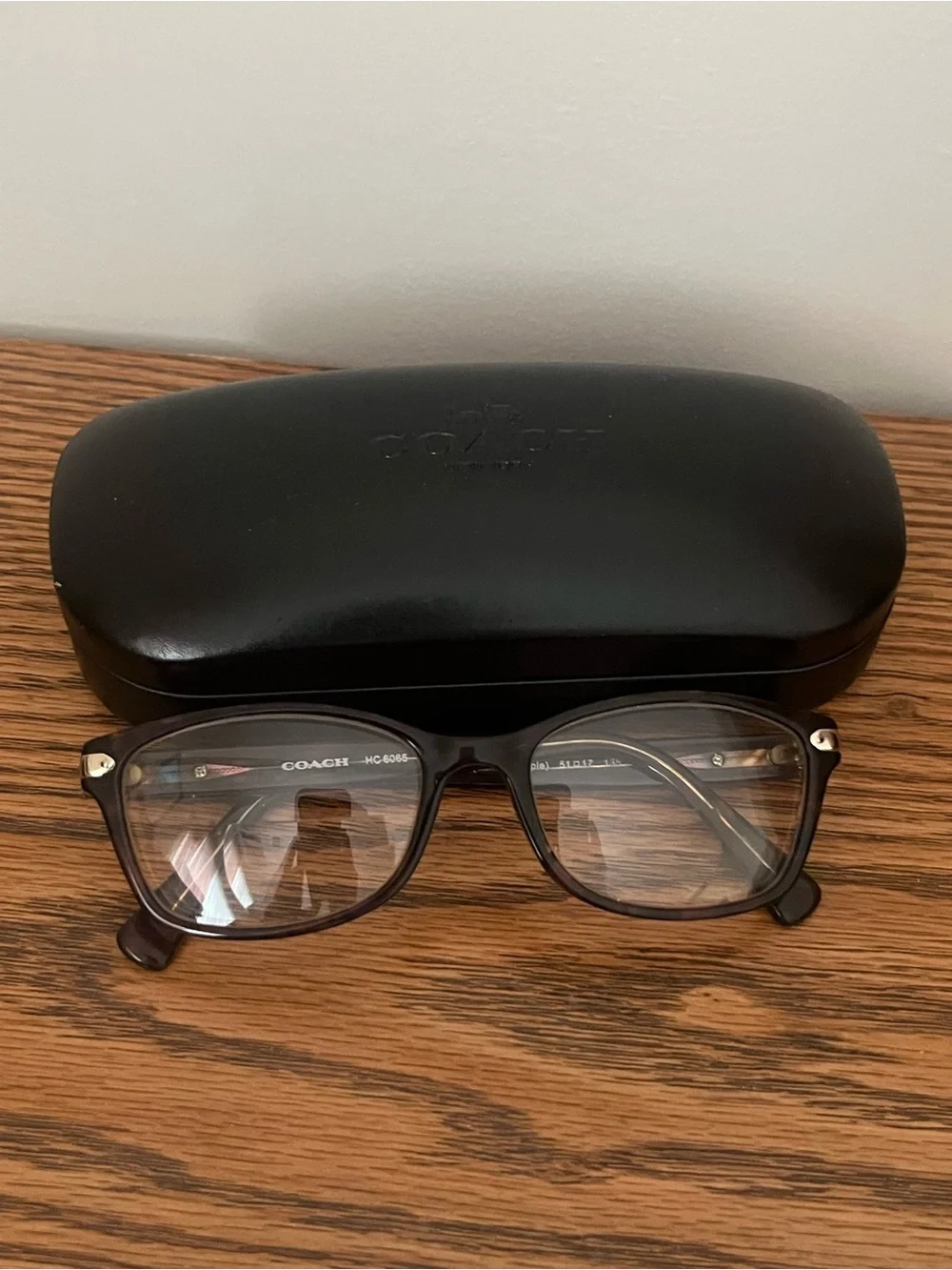 Coach Black and Silver Rectangle Eyewear